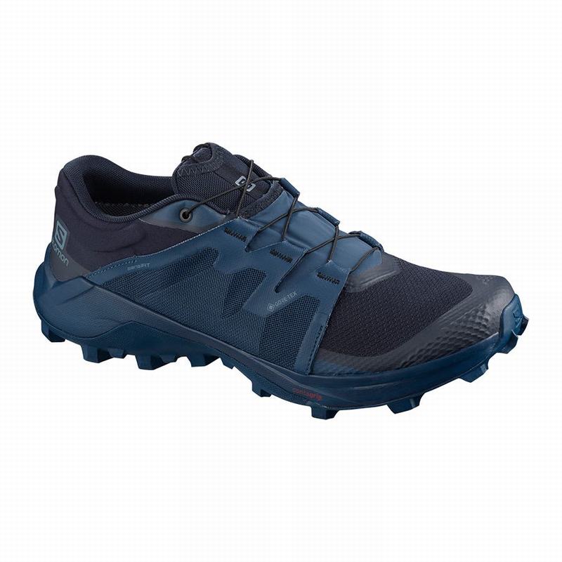 SALOMON WILDCROSS GTX Philippines - Men's Trail Running Shoes - Navy | 819324-ZVE